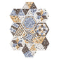 Frendorf | Plastik-Mosaikfliesen-Tapete hexagonal zum Aufkleben und Entfernen Rückwandfliese
