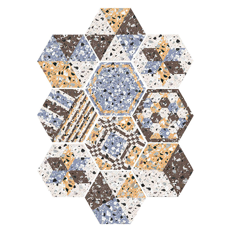 Frendorf | Plastik-Mosaikfliesen-Tapete hexagonal zum Aufkleben und Entfernen Rückwandfliese