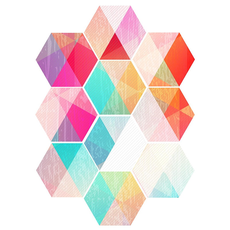 Frendorf | Plastik-Mosaikfliesen-Tapete hexagonal zum Aufkleben und Entfernen Rückwandfliese