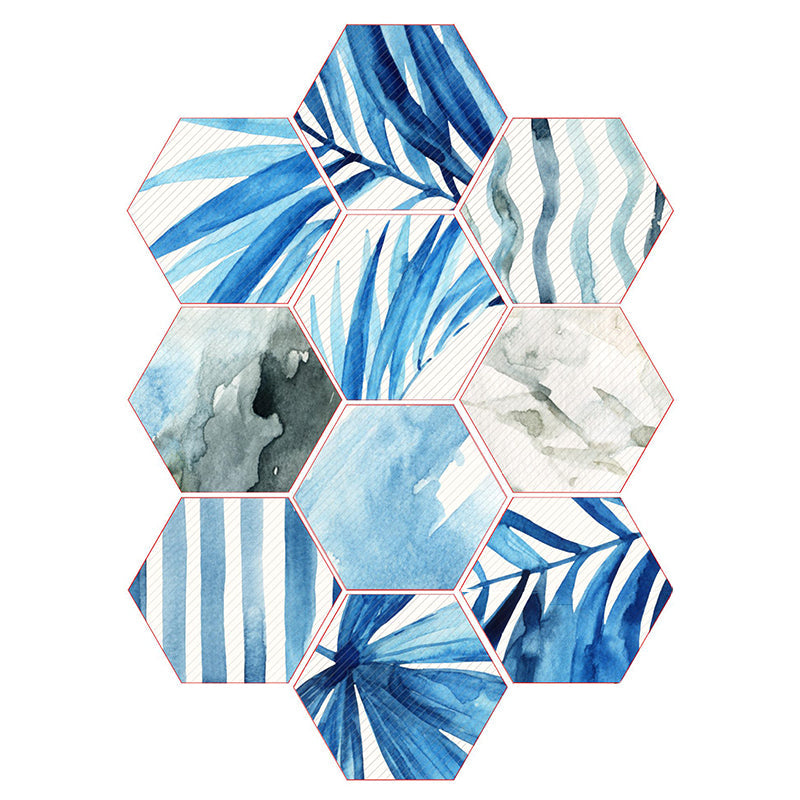 Frendorf | Plastik-Mosaikfliesen-Tapete hexagonal zum Aufkleben und Entfernen Rückwandfliese