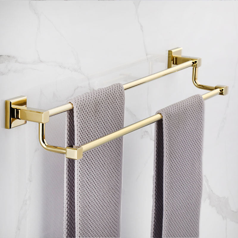 Frendorf | Gold Modernes Badezimmer-Set, Poliertes Gold, 4 Teile, Handtuchhalter, Papierhalter