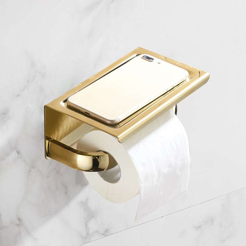 Frendorf | Gold Modernes Badezimmer-Set, Poliertes Gold, 4 Teile, Handtuchhalter, Papierhalter