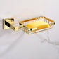 Frendorf | Gold Modernes Badezimmer-Set, Poliertes Gold, 4 Teile, Handtuchhalter, Papierhalter