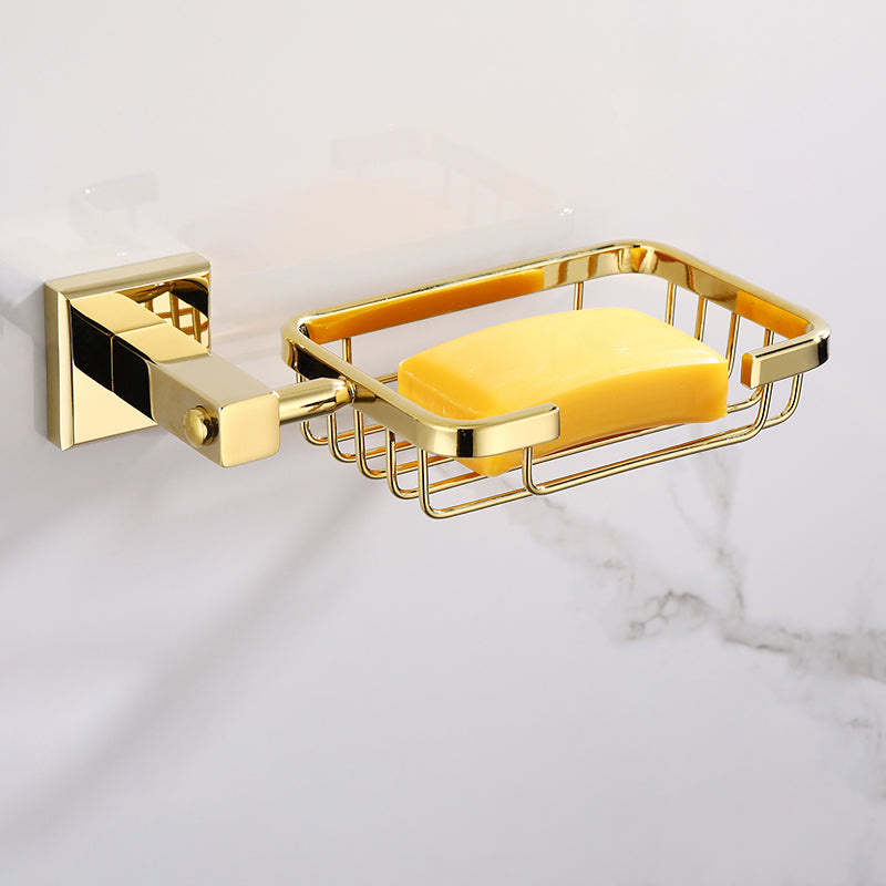 Frendorf | Gold Modernes Badezimmer-Set, Poliertes Gold, 4 Teile, Handtuchhalter, Papierhalter
