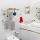 Frendorf | Gold Modernes Badezimmer-Set, Poliertes Gold, 4 Teile, Handtuchhalter, Papierhalter