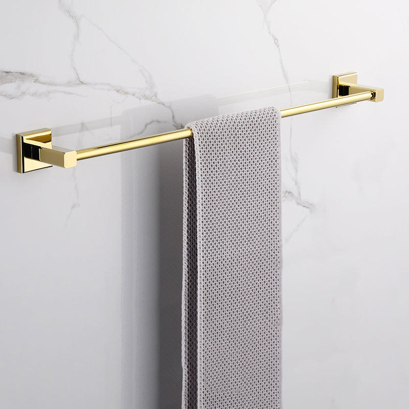 Frendorf | Gold Modernes Badezimmer-Set, Poliertes Gold, 4 Teile, Handtuchhalter, Papierhalter