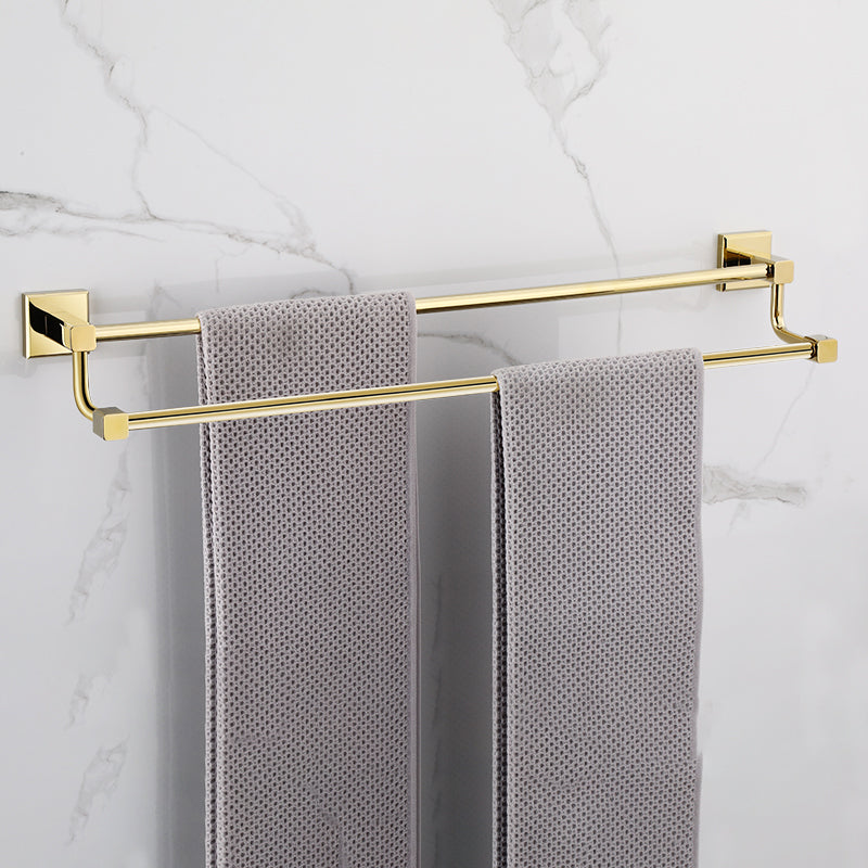 Frendorf | Gold Modernes Badezimmer-Set, Poliertes Gold, 4 Teile, Handtuchhalter, Papierhalter
