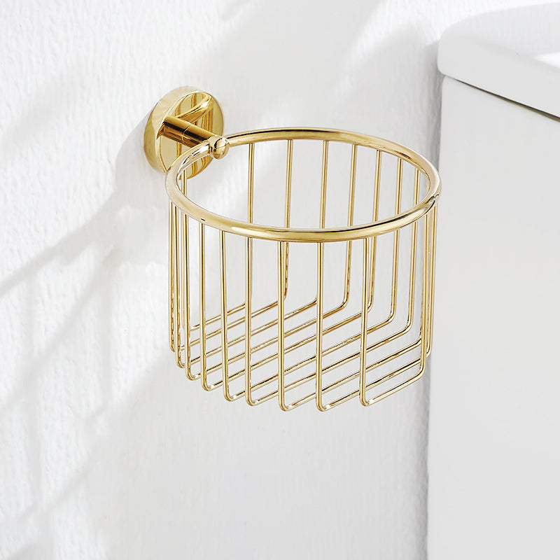 Frendorf | Gold Modernes Badezimmer-Set, Poliertes Gold, 4 Teile, Handtuchhalter, Papierhalter