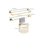 Frendorf | Gold Modernes Badezimmer-Set, Poliertes Gold, 4 Teile, Handtuchhalter, Papierhalter