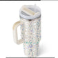 Isolierender Becher mit Griff und Strohhalm | 40 oz