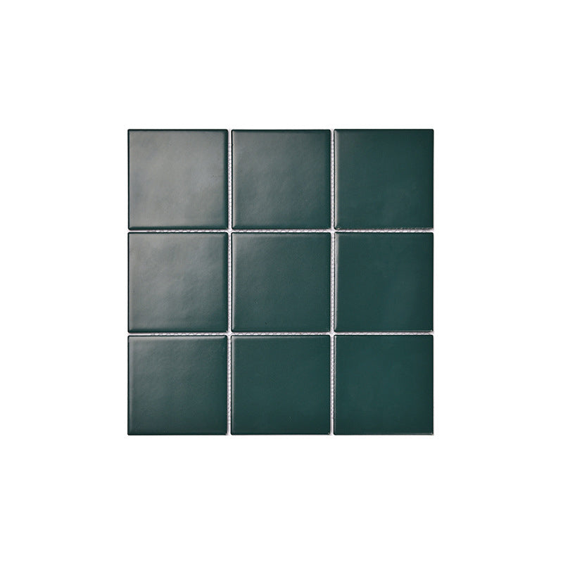 Frendorf | Quadrat Mosaik Peel & Stick Fliese in Grün Wasserbeständige Mosaikfliese