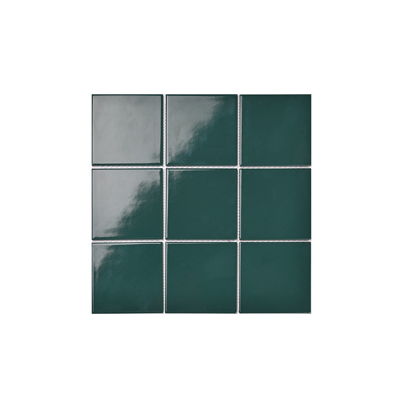 Frendorf | Quadrat Mosaik Peel & Stick Fliese in Grün Wasserbeständige Mosaikfliese