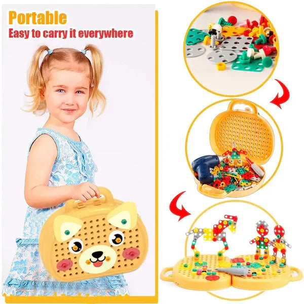 Frendorf | Kinder Elektrische Bohrmaschine Puzzle Werkzeugkasten