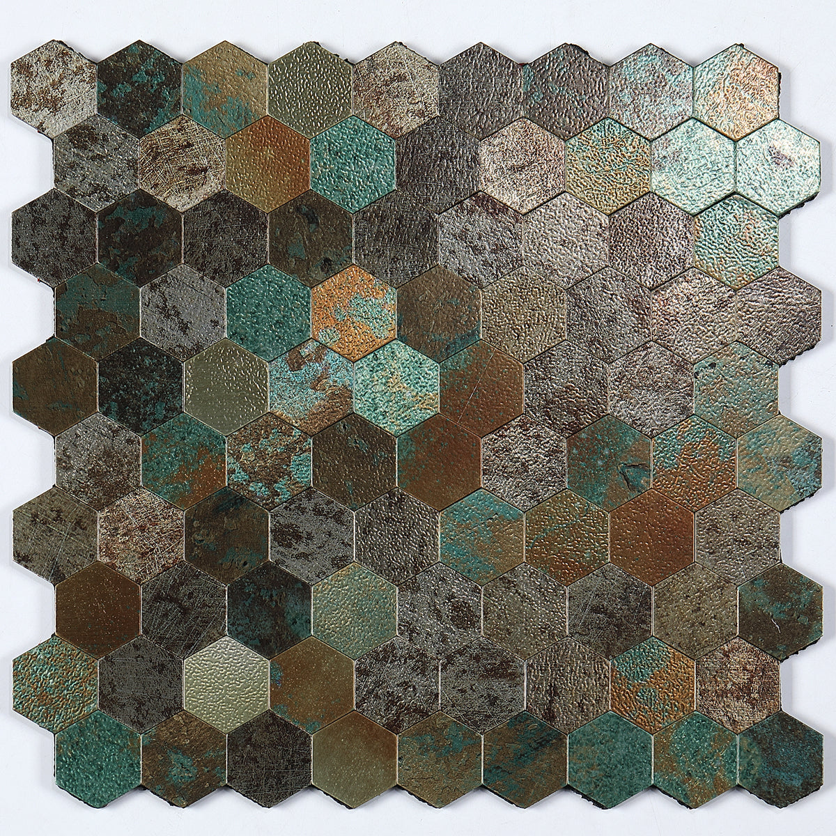 Frendorf | Modern Tile-Peel & Stick Metallmosaikfliese Sechseckige Peel & Stick U-Bahnfliese