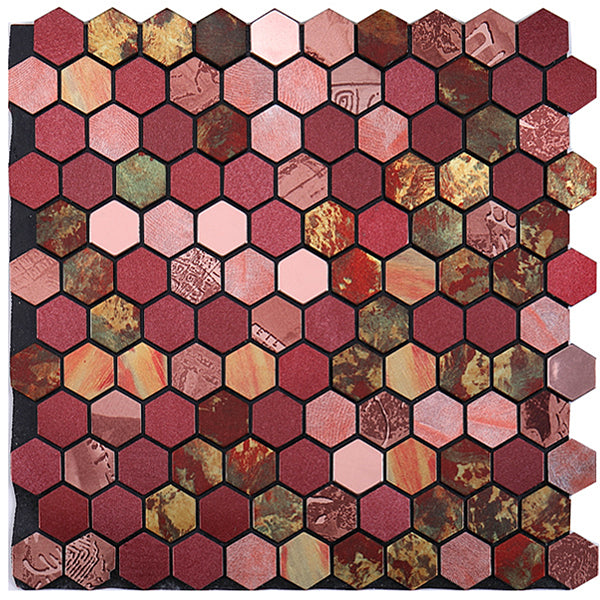 Frendorf | Modern Tile-Peel & Stick Metallmosaikfliese Sechseckige Peel & Stick U-Bahnfliese