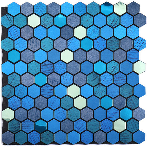 Frendorf | Modern Tile-Peel & Stick Metallmosaikfliese Sechseckige Peel & Stick U-Bahnfliese