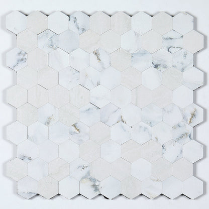 Frendorf | Modern Tile-Peel & Stick Metallmosaikfliese Sechseckige Peel & Stick U-Bahnfliese