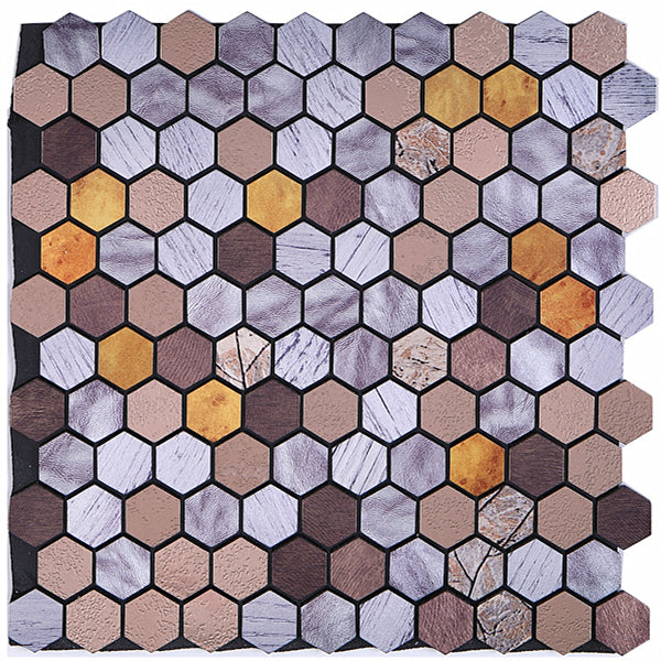 Frendorf | Modern Tile-Peel & Stick Metallmosaikfliese Sechseckige Peel & Stick U-Bahnfliese