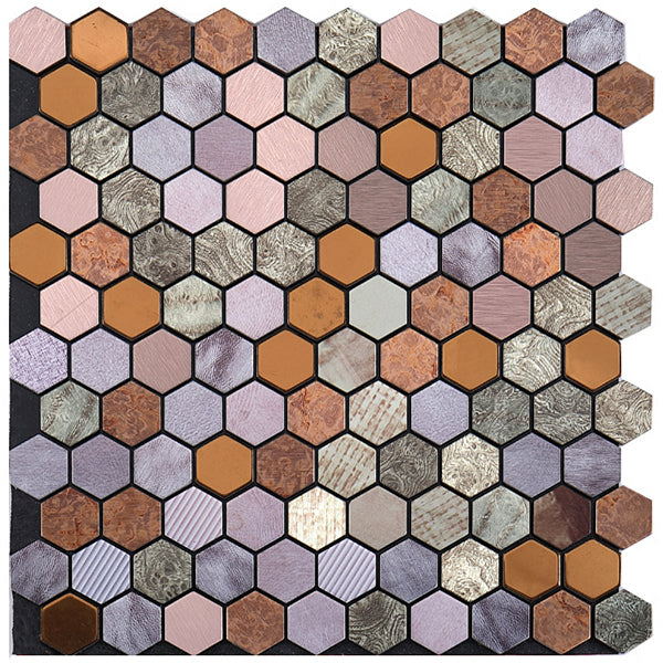 Frendorf | Modern Tile-Peel & Stick Metallmosaikfliese Sechseckige Peel & Stick U-Bahnfliese