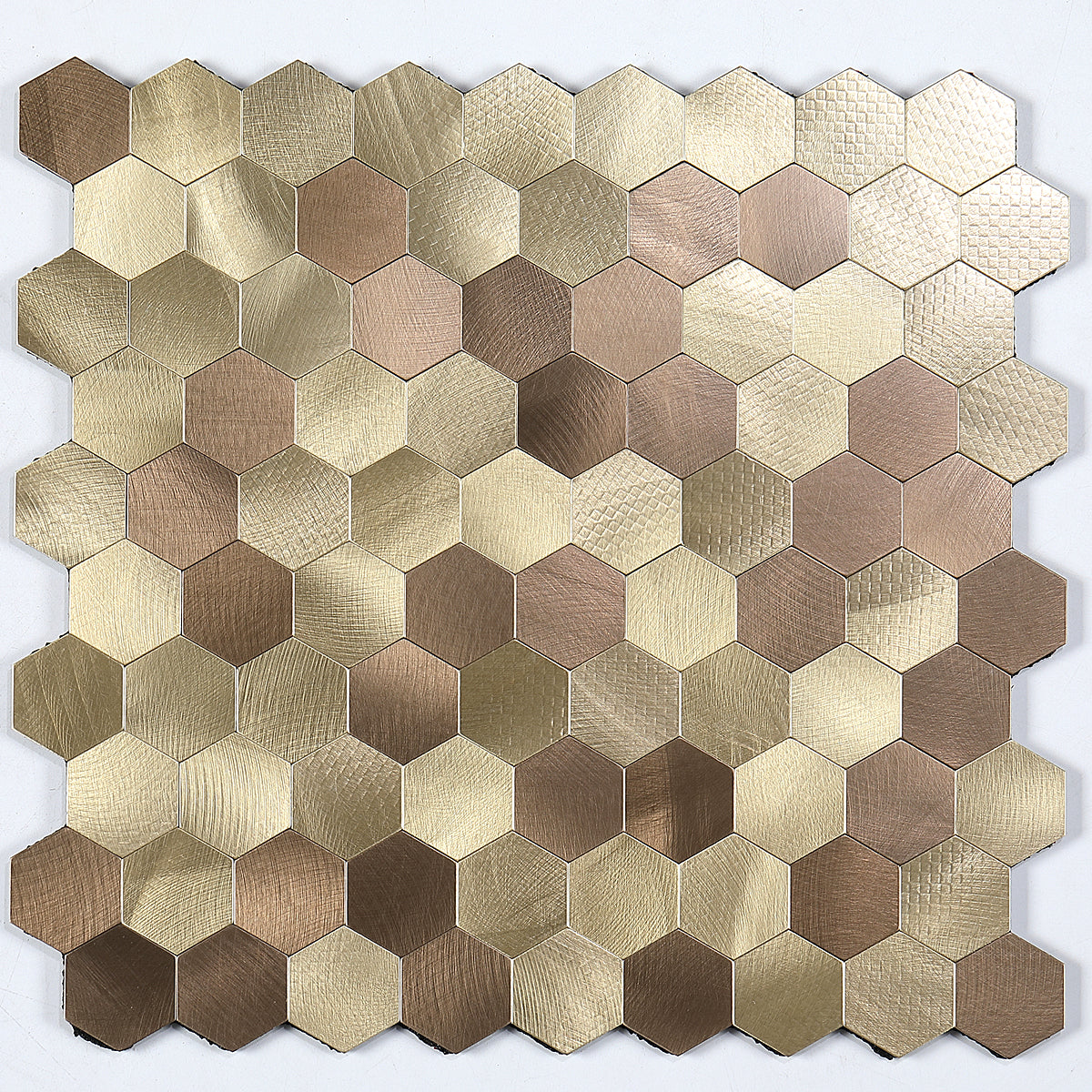 Frendorf | Modern Tile-Peel & Stick Metallmosaikfliese Sechseckige Peel & Stick U-Bahnfliese