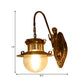 Frendorf | Ball Klare Waterglas Wandlicht Armatuur Klassiek 1 Kop Eetkamer Wandlamp in Messing met Zeemeerminarm