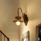 Frendorf | 1 Licht Wandverlichting Land Trap Wandlamp met Brede Ovale Metal Shade in Messing