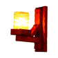 Frendorf | Rood Bruin Cilinder Muurmontage Lamp Traditionele Deuk Glas 1/2-Licht Slaapkamer Wandlamp Lichtarmatuur met Houten Arm