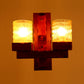 Frendorf | Rood Bruin Cilinder Muurmontage Lamp Traditionele Deuk Glas 1/2-Licht Slaapkamer Wandlamp Lichtarmatuur met Houten Arm