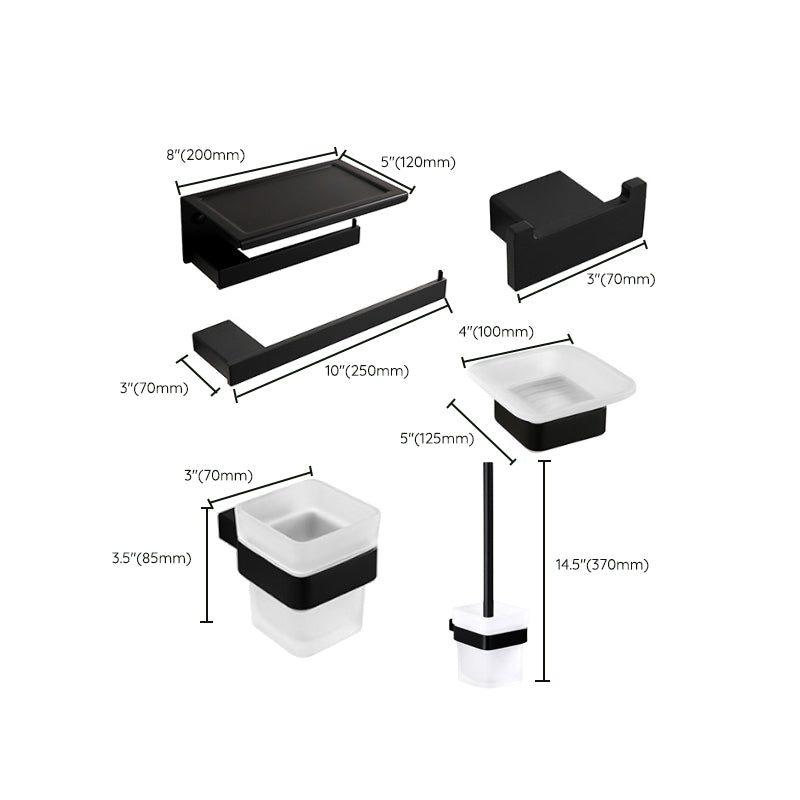 Frendorf | Traditionelles Badezimmerzubehör Hardware-Set in schwarzem Metall