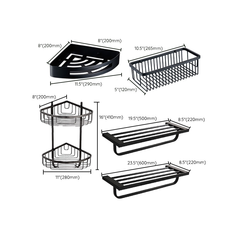 Frendorf | Traditionelles Badezimmerzubehör Hardware-Set in schwarzem Metall