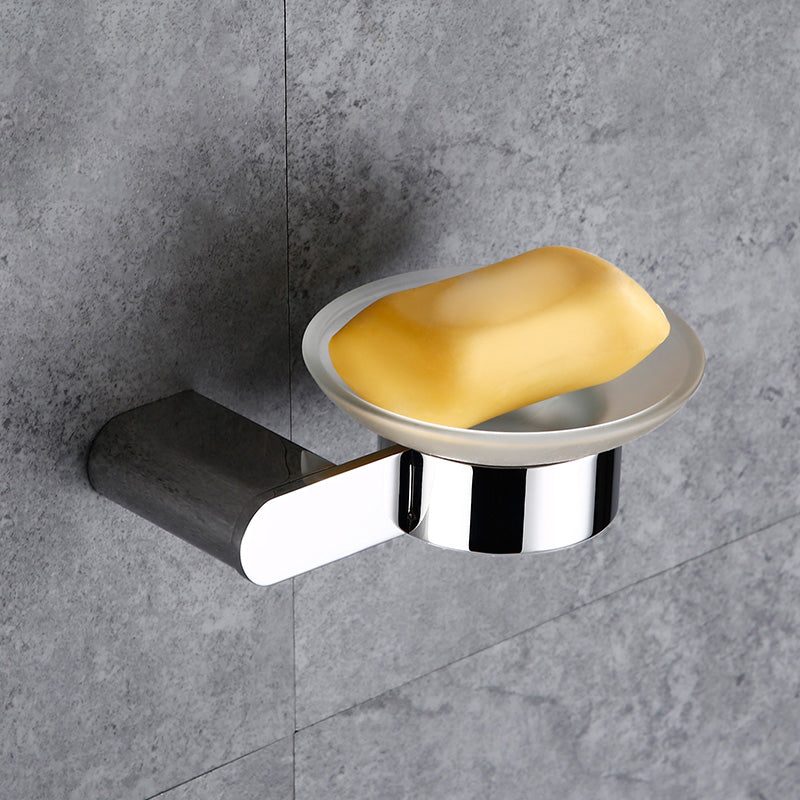 Frendorf | Zeitgenössisches Badezimmerzubehör Hardware-Set in Silber mit Seifenschale
