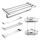 Frendorf | Zeitgenössisches Badezimmerzubehör Hardware-Set in Silber mit Seifenschale