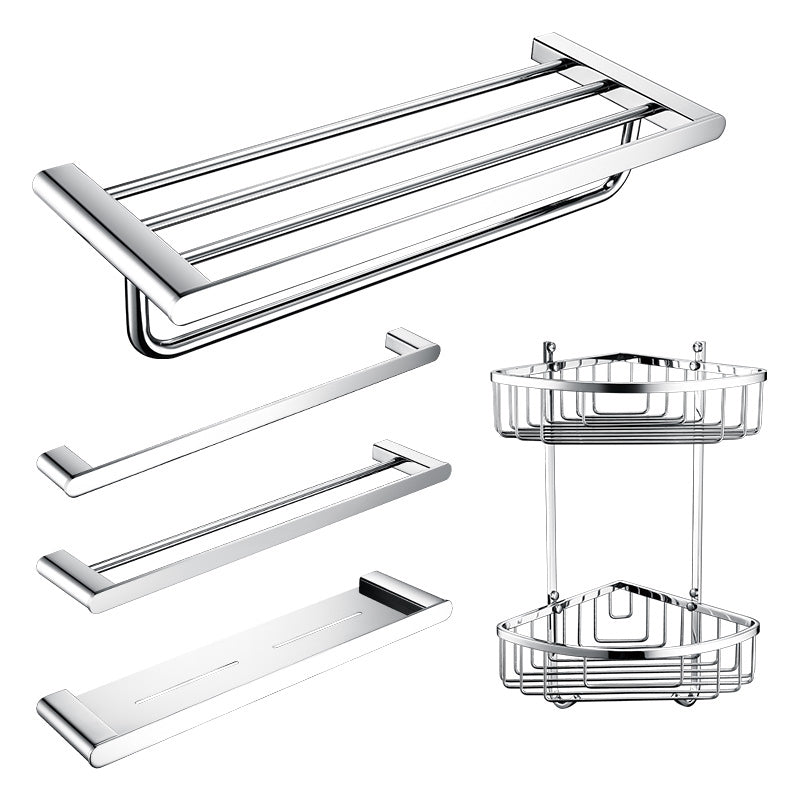 Frendorf | Zeitgenössisches Badezimmerzubehör Hardware-Set in Silber mit Seifenschale