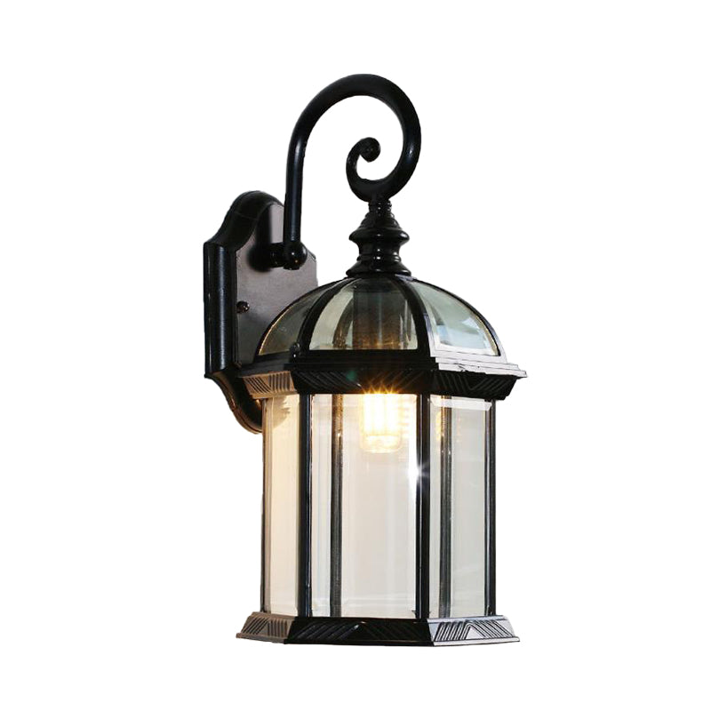 Frendorf | Vogelkooi Buitenwandgemonteerd Licht Ruraal Helder/Gehoord Glas 1-Kop Zwart/Bronzen Afwerking Wandlamp