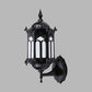 Frendorf | 1-Bulb Pavilion Wandlamp Rustiek Zwart/Brass Aluminium Wandkandelaar Lamp met Duidelijke Glazen Kap