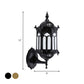 Frendorf | 1-Bulb Pavilion Wandlamp Rustiek Zwart/Brass Aluminium Wandkandelaar Lamp met Duidelijke Glazen Kap