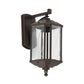 Frendorf | 1-Head Cuboid Wandmontage Verlichting Lodges Donker Koffie Helder Gestructureerd Glas Wandlamp