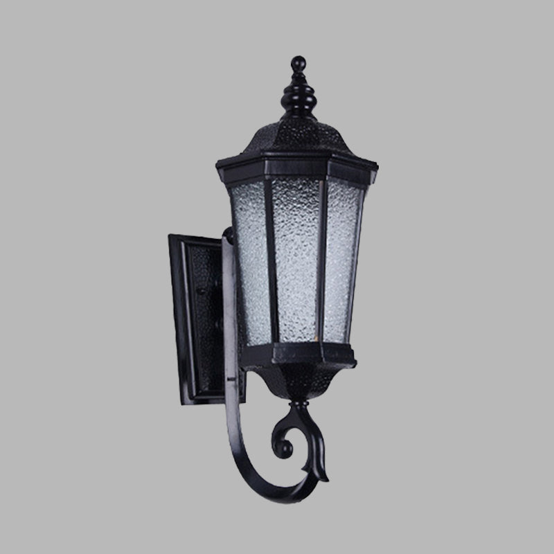 Frendorf | 1-Light Verum Wandlamp Verlichting Land Waterglas Zwarte Afwerking Wandmontage Armatuur