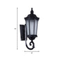 Frendorf | 1-Light Verum Wandlamp Verlichting Land Waterglas Zwarte Afwerking Wandmontage Armatuur