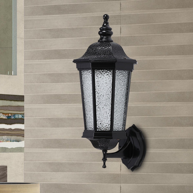 Frendorf | Lodges Geometrische Wand Sconces Licht 1 Kop Waterglas Wandlamp in Zwart voor Tuin