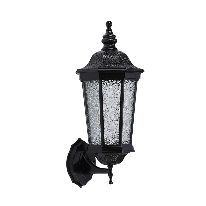 Frendorf | Lodges Geometrische Wand Sconces Licht 1 Kop Waterglas Wandlamp in Zwart voor Tuin