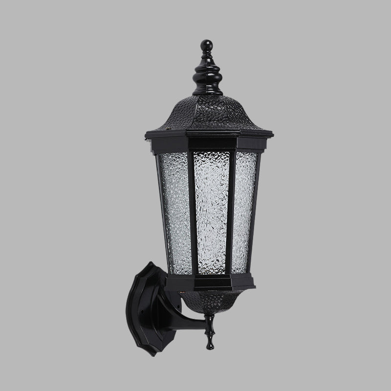 Frendorf | Lodges Geometrische Wand Sconces Licht 1 Kop Waterglas Wandlamp in Zwart voor Tuin