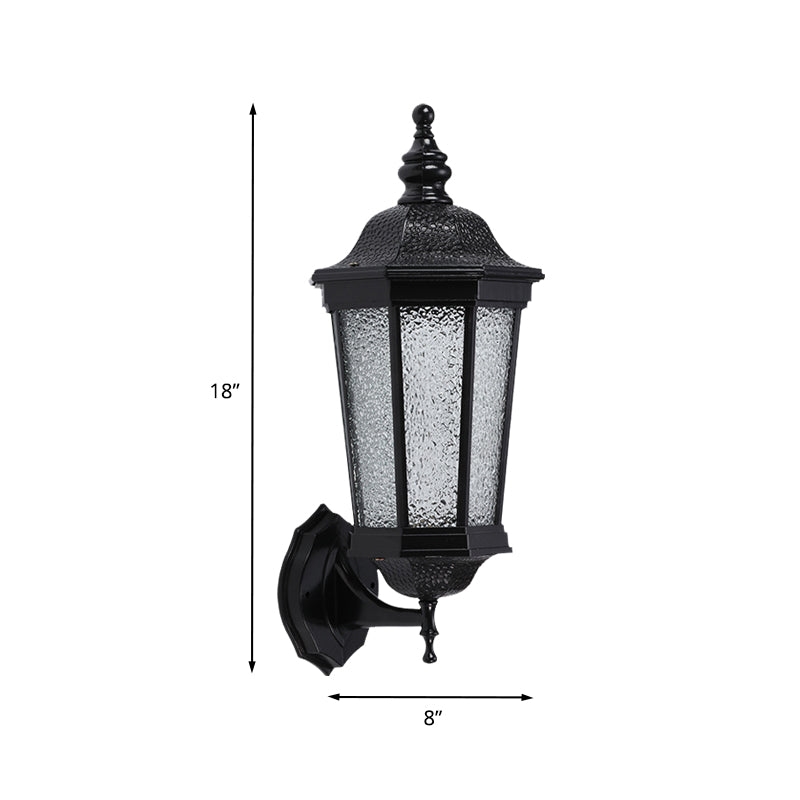 Frendorf | Lodges Geometrische Wand Sconces Licht 1 Kop Waterglas Wandlamp in Zwart voor Tuin