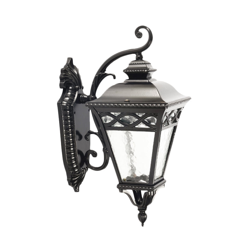 Frendorf | 1 Licht Conische Wandverlichting Ideeën Lodges Zwarte Afwerking Duidelijk Waterglas Wandlamp