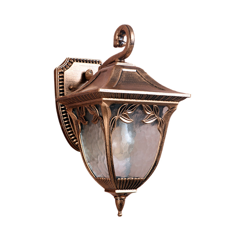 Frendorf | Eikel Binnenplaats Wandlamp Landelijk Duidelijk Waterglas 1 Licht Messing Muurbeugel Lamp