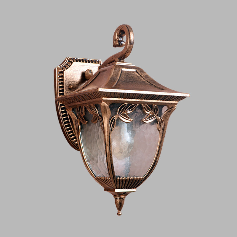Frendorf | Eikel Binnenplaats Wandlamp Landelijk Duidelijk Waterglas 1 Licht Messing Muurbeugel Lamp
