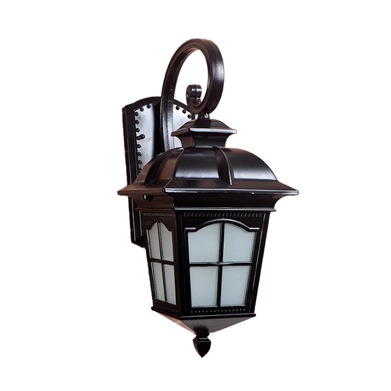 Frendorf | 1-Licht Gedraaide Arm Wandlamp Boerderij Zwart/Goud Aluminium Muur Gemonteerd Licht voor Courtyard