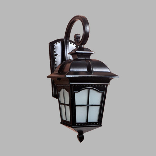 Frendorf | 1-Licht Gedraaide Arm Wandlamp Boerderij Zwart/Goud Aluminium Muur Gemonteerd Licht voor Courtyard