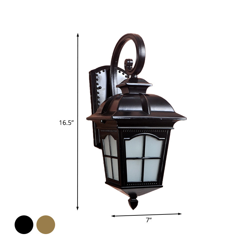 Frendorf | 1-Licht Gedraaide Arm Wandlamp Boerderij Zwart/Goud Aluminium Muur Gemonteerd Licht voor Courtyard