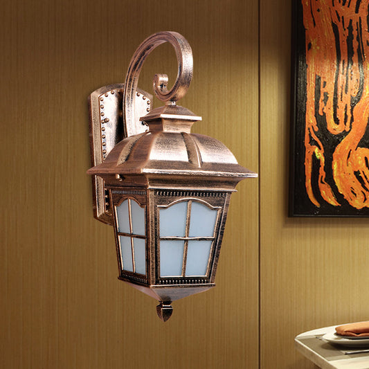 Frendorf | 1-Licht Gedraaide Arm Wandlamp Boerderij Zwart/Goud Aluminium Muur Gemonteerd Licht voor Courtyard